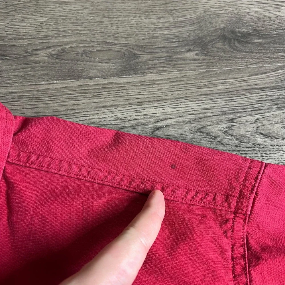 VTG Carhartt Shirt Mens Large Short Sleeve Button Up S18 CRI Red 2000s Workwear - Picture 7 of 10